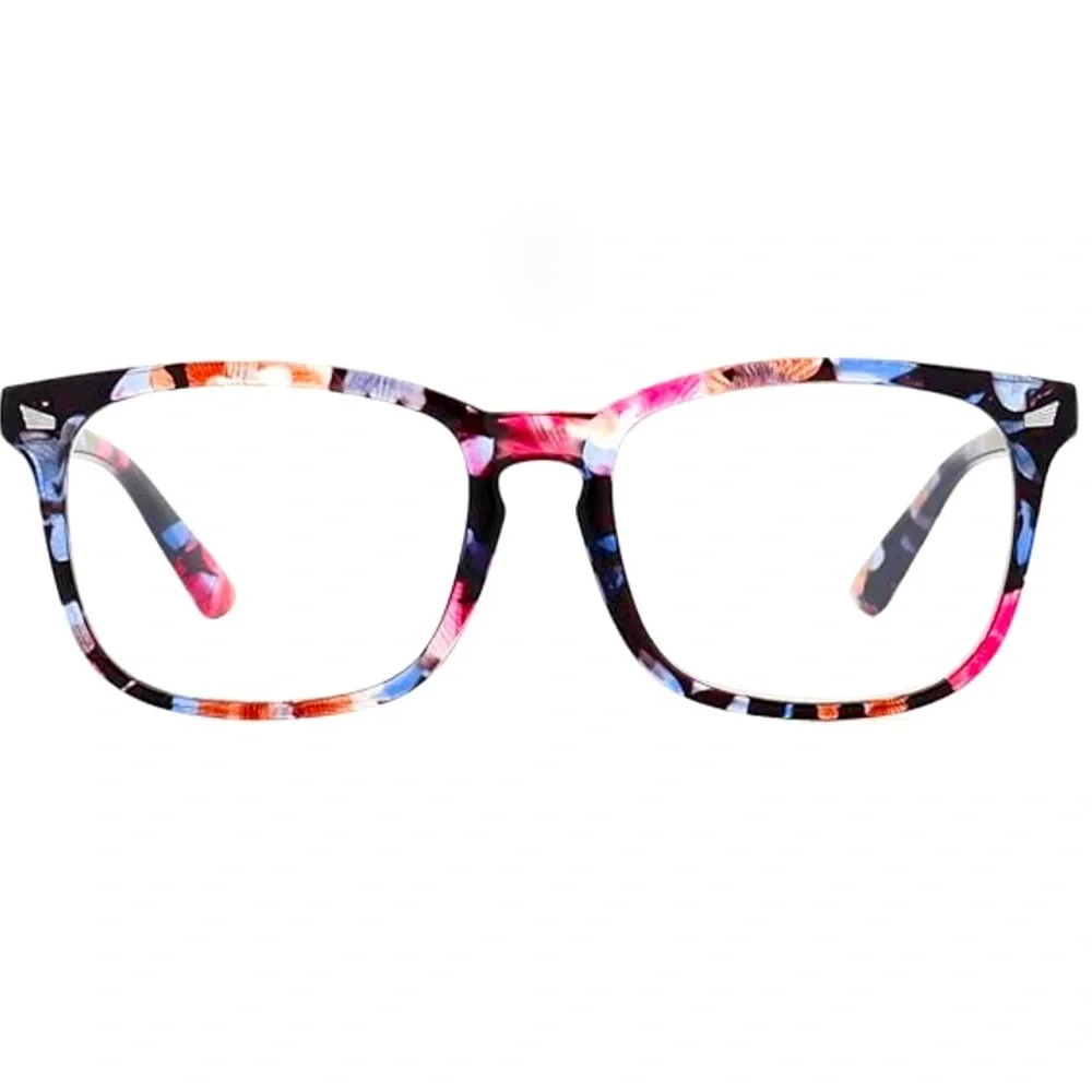 NEW 2.00 readers blue light lens multicolor pop of color soft bridge glasses
